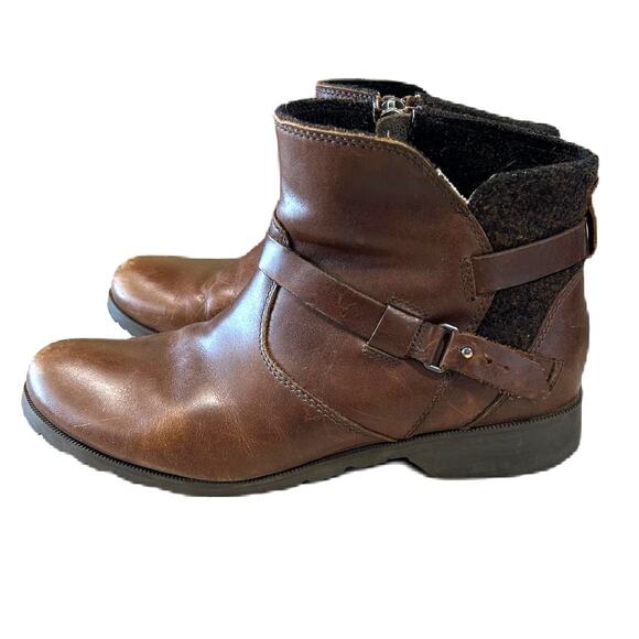 Teva De La Vina Low Brown Waterproof Leather Foxy Ankle Booties Size 9 - Picture 1 of 12